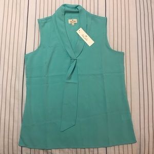 Tres Jolie Aqua Neck Tie Tank